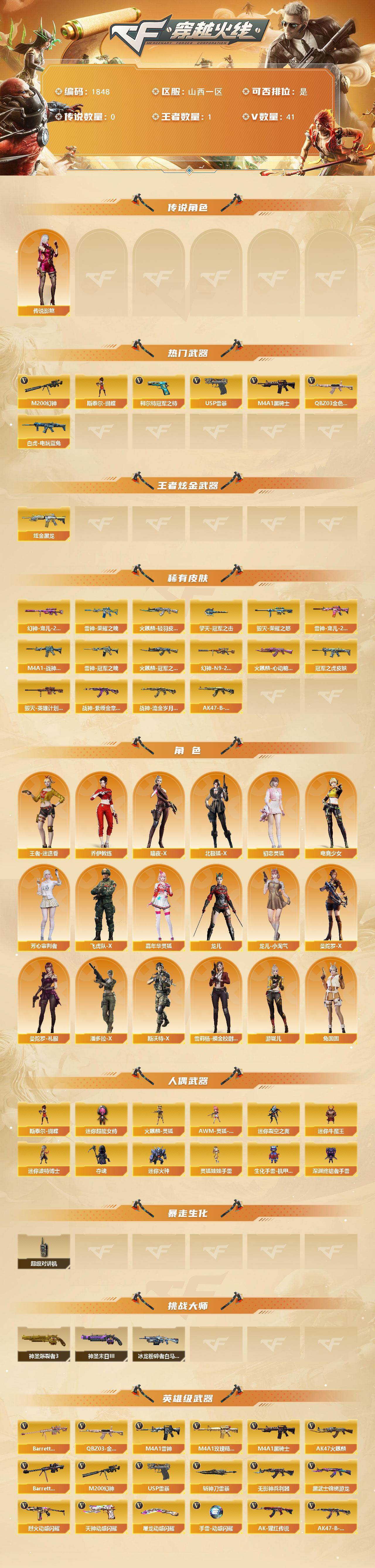 CFQM422407穿越火线账号详情图3