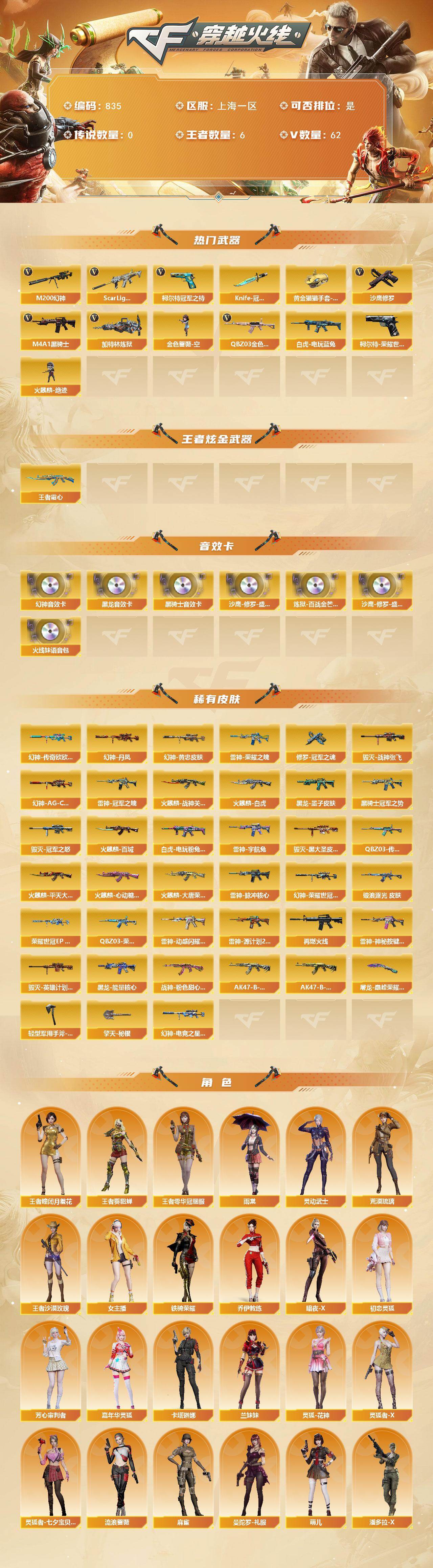 CFLX427556穿越火线账号详情图2