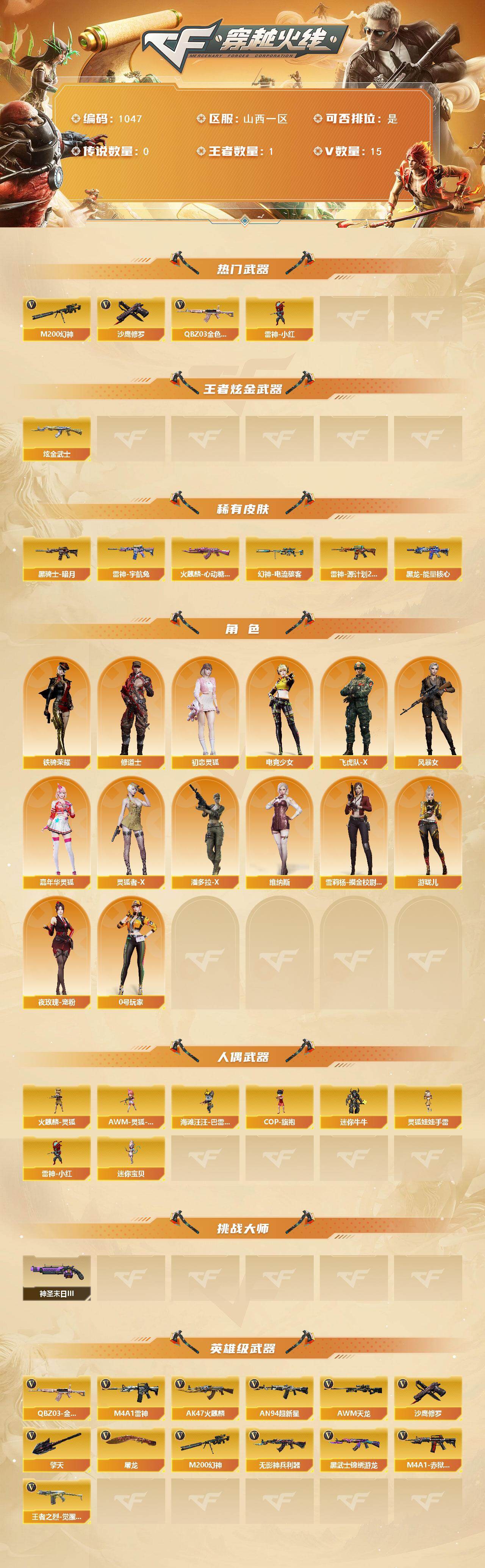 CFCMW429494穿越火线账号详情图2