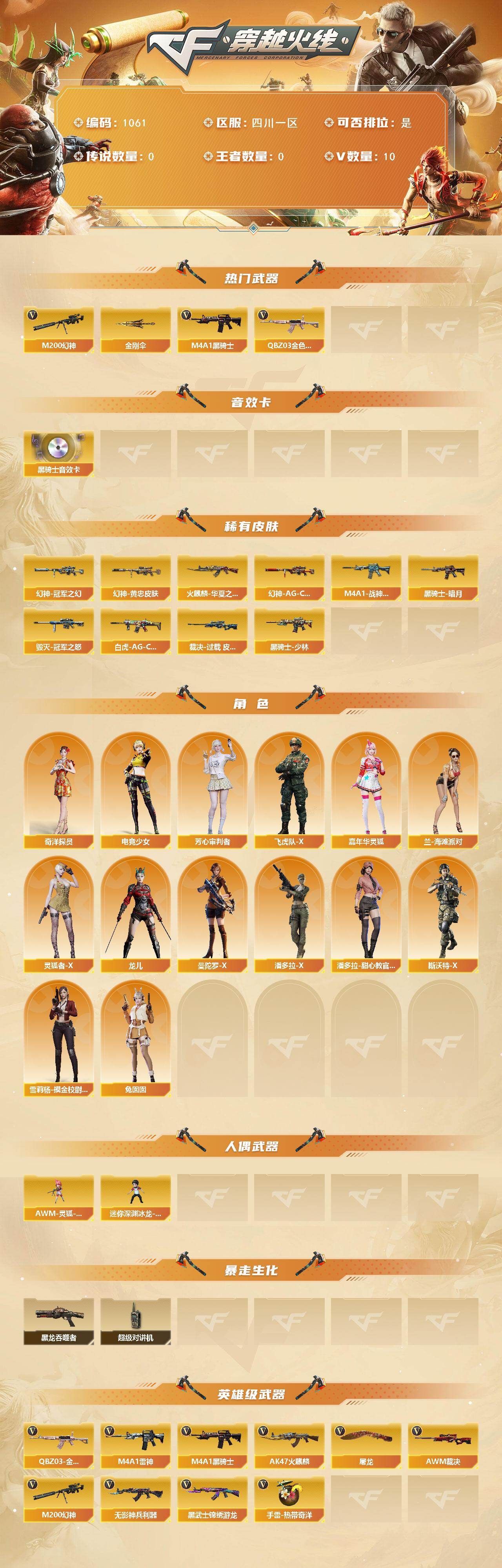 CFQM423193穿越火线账号详情图3