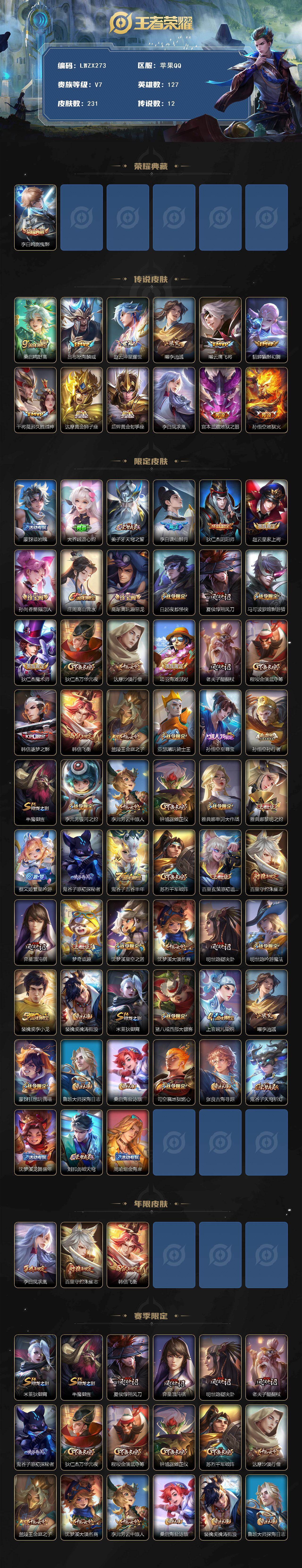 WZLE499735王者荣耀账号详情图2