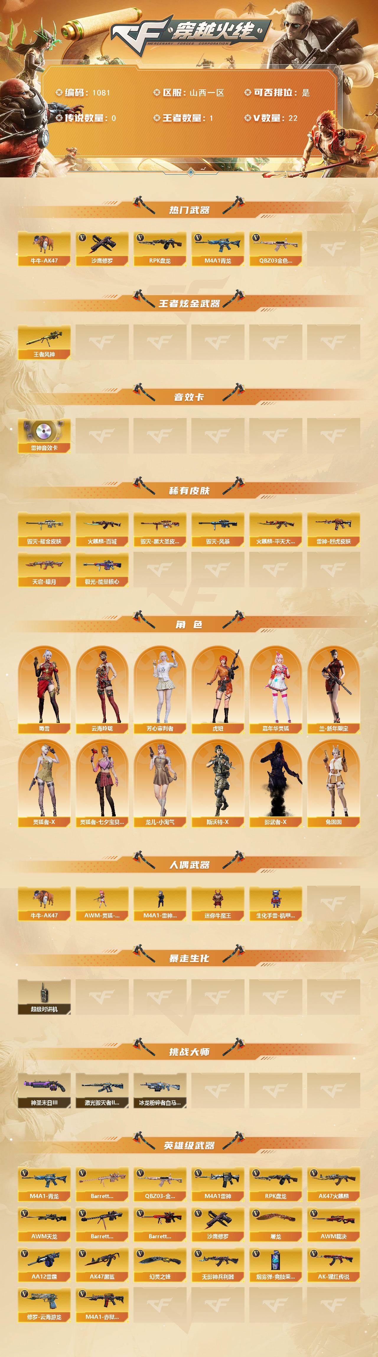 CFCMW429573穿越火线账号详情图2