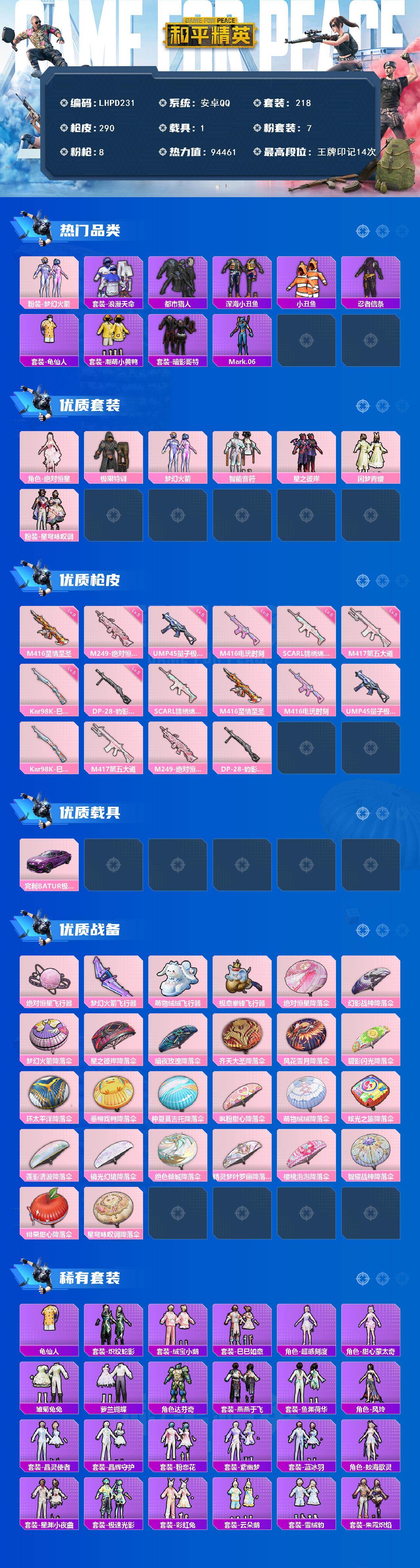 HPLX465926和平精英账号详情图2