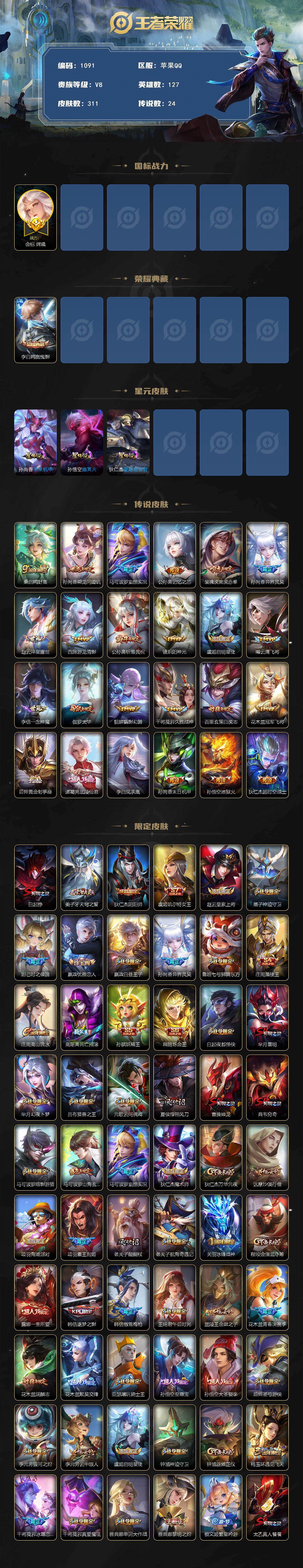 WZCMW4101796王者荣耀账号详情图2