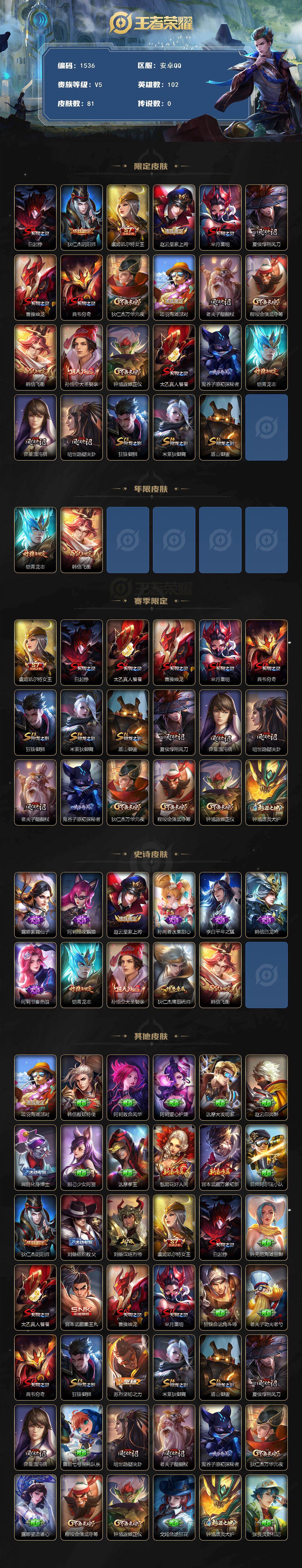 WZKG499639王者荣耀账号详情图2