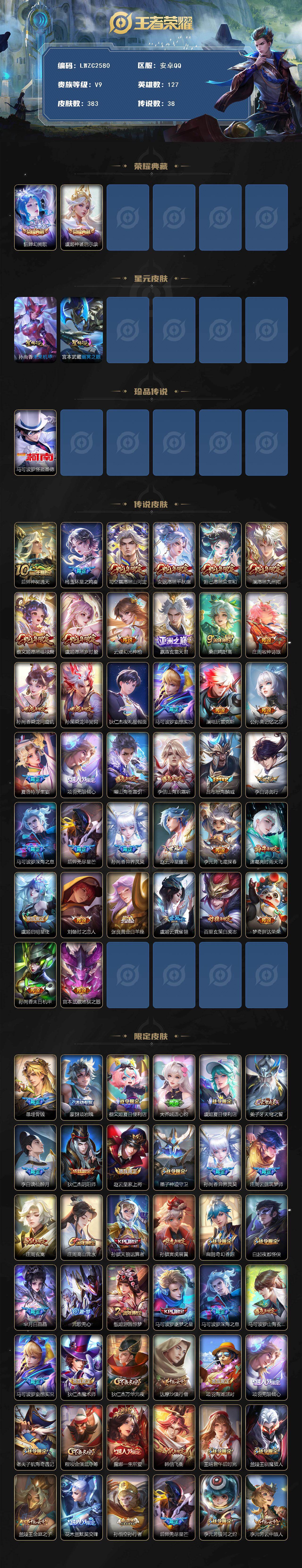 WZLX4112822王者荣耀账号详情图2