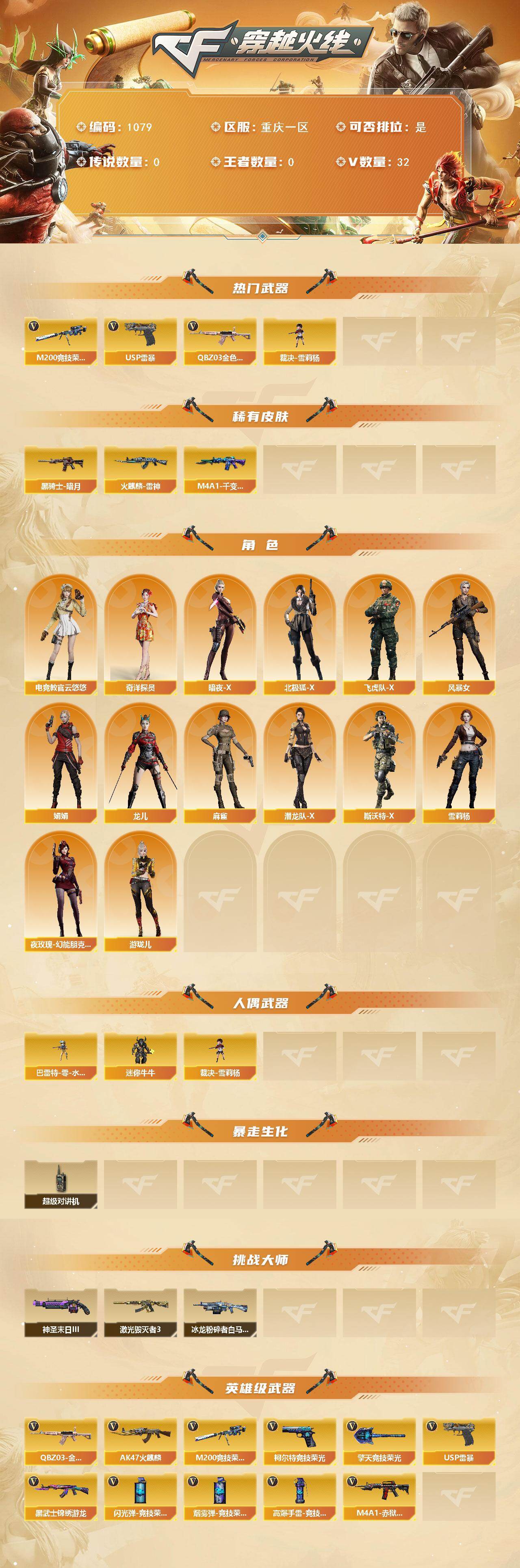 CFLX427913穿越火线账号详情图2