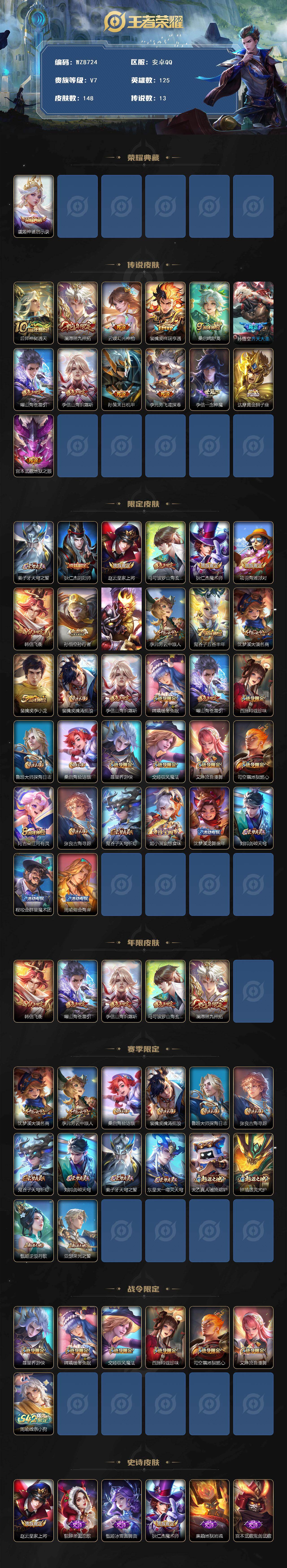 WZXS4135055王者荣耀账号详情图2