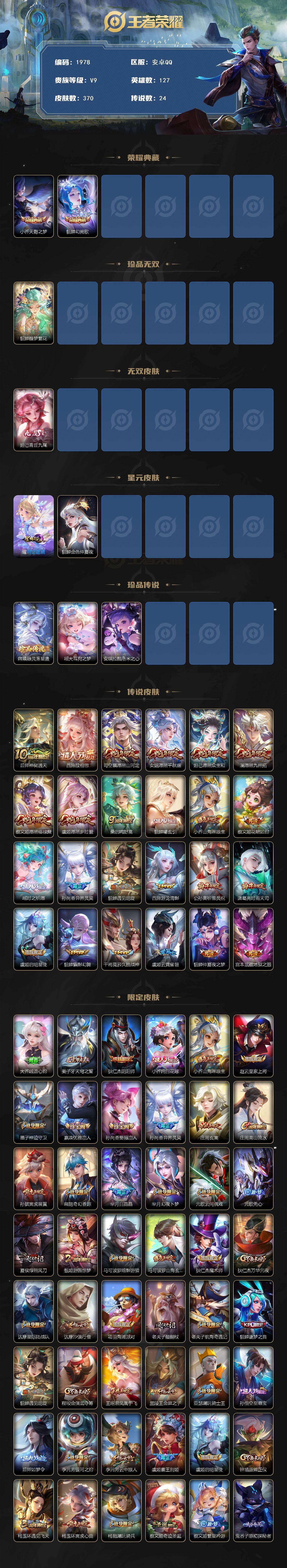 WZQM4101995王者荣耀账号详情图3 WZQM4101995王者荣耀账号详情图3