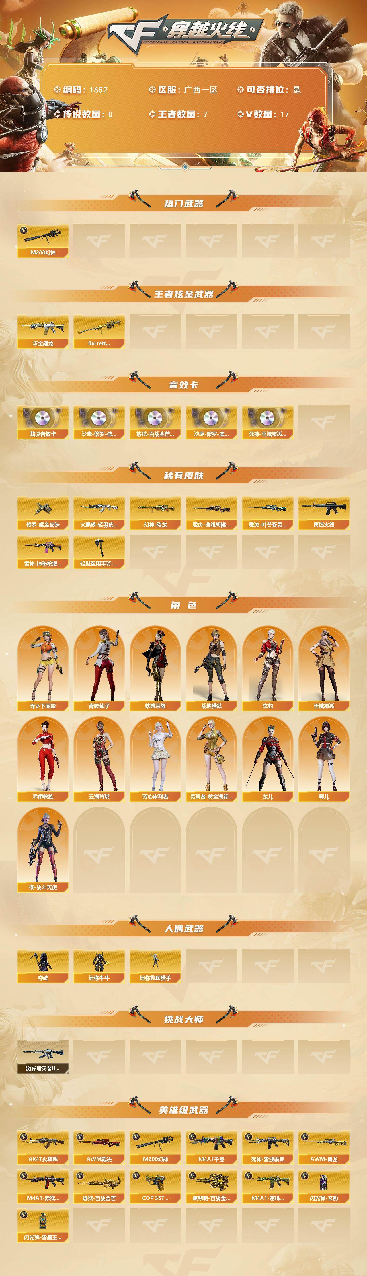 CFCMW425010穿越火线账号详情图2