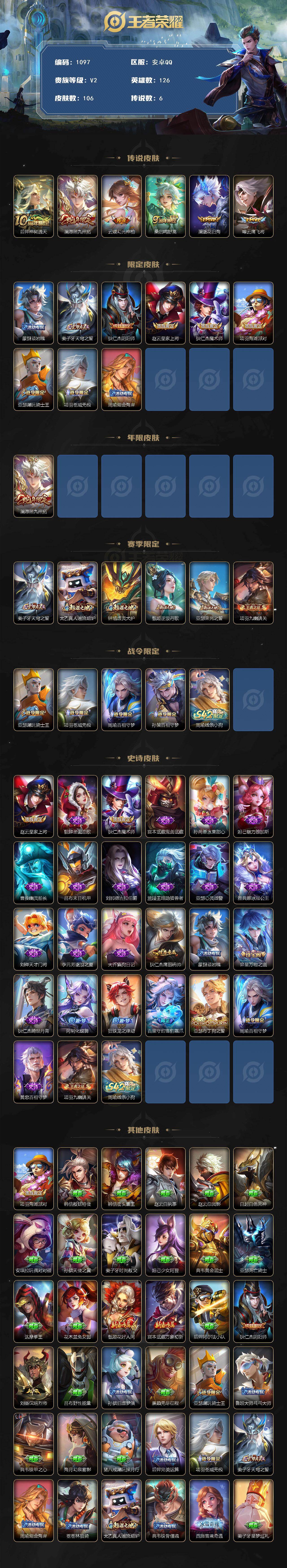 WZCMW4105417王者荣耀账号详情图2