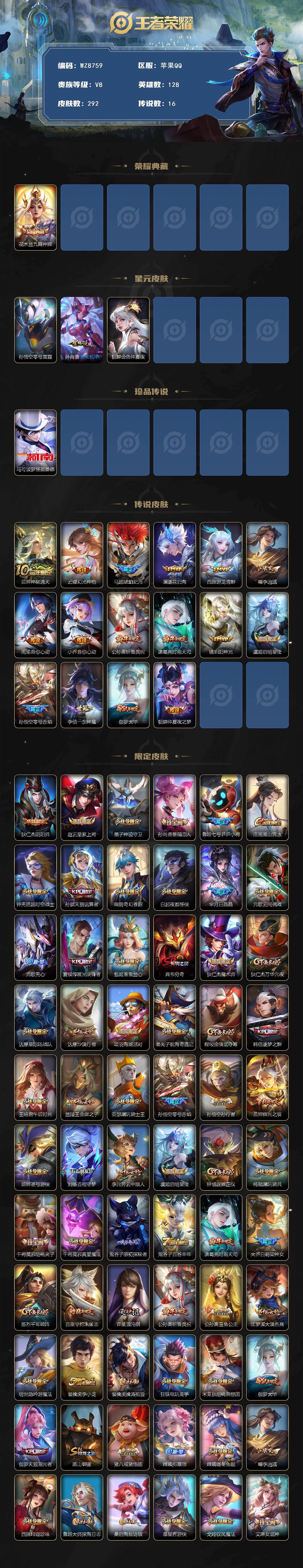 WZXS4138992王者荣耀账号详情图2