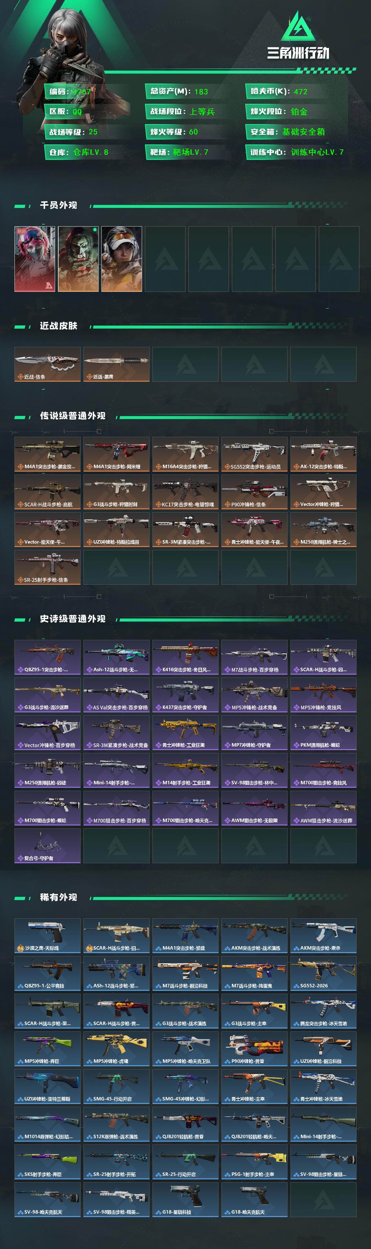 SJZCMW433512三角洲行动账号详情图2