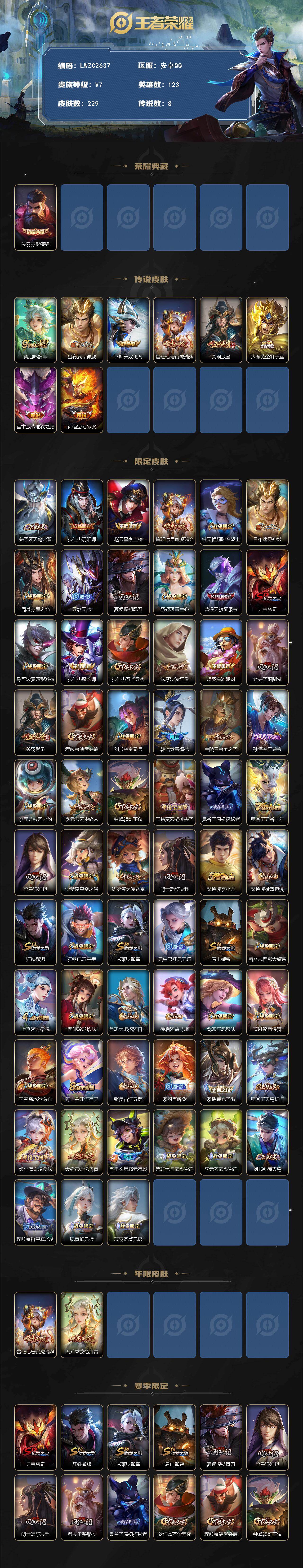 WZCMW4118321王者荣耀账号详情图2