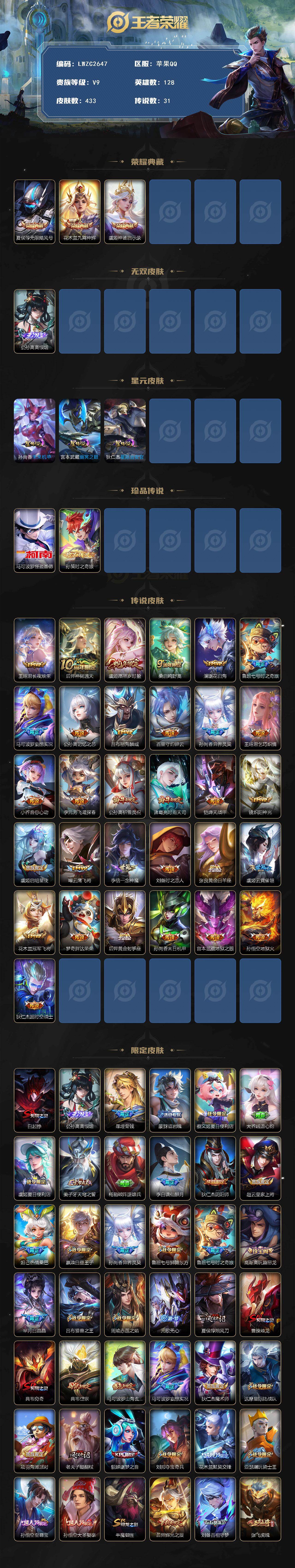 WZCMW4118300王者荣耀账号详情图2