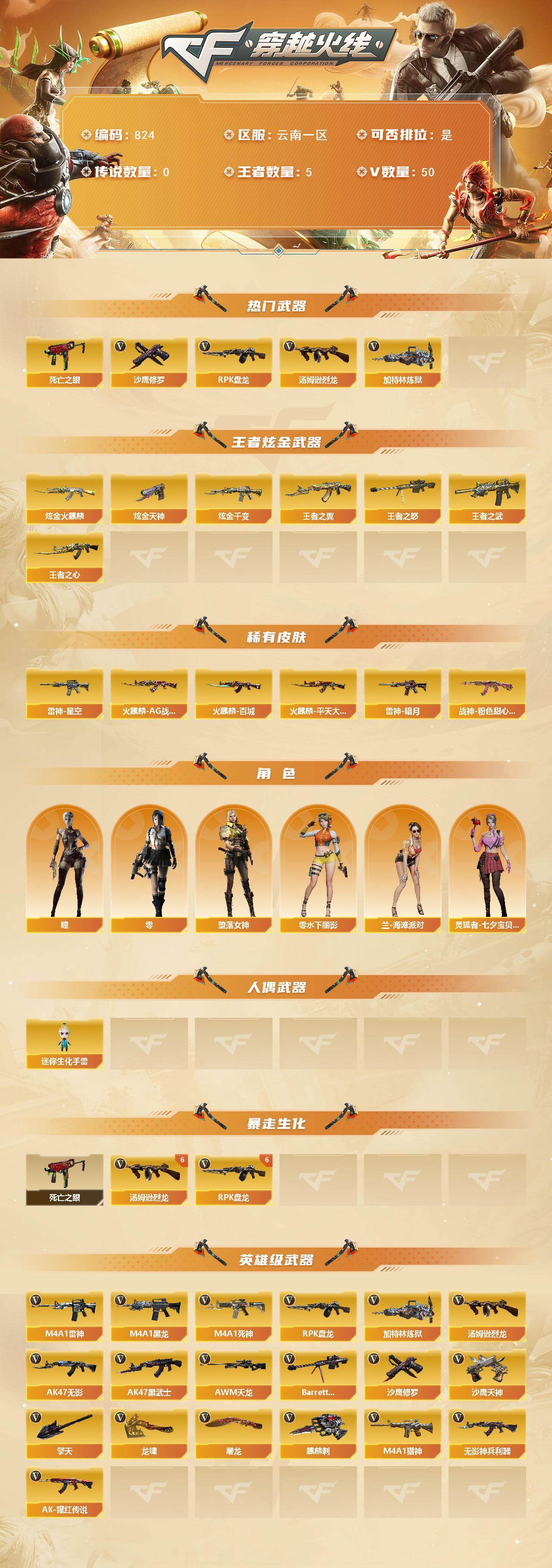 CFQM425993穿越火线账号详情图3