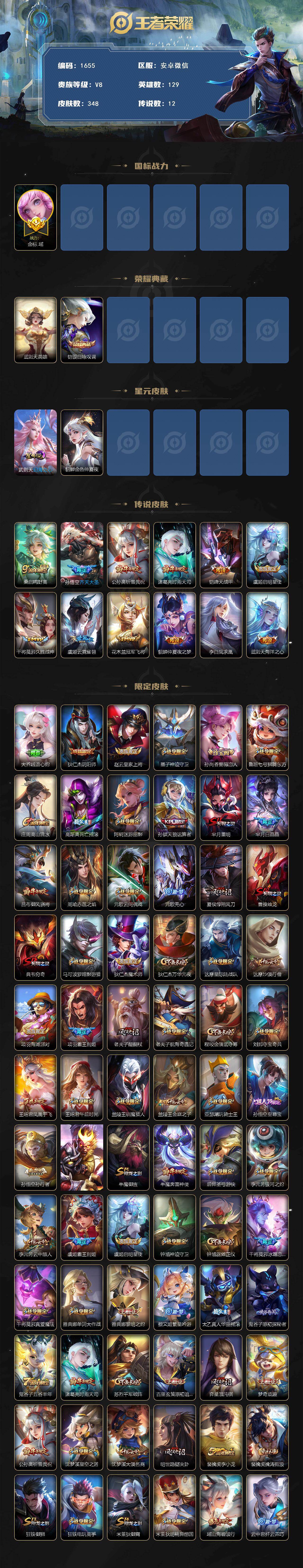 WZKG4110019王者荣耀账号详情图2