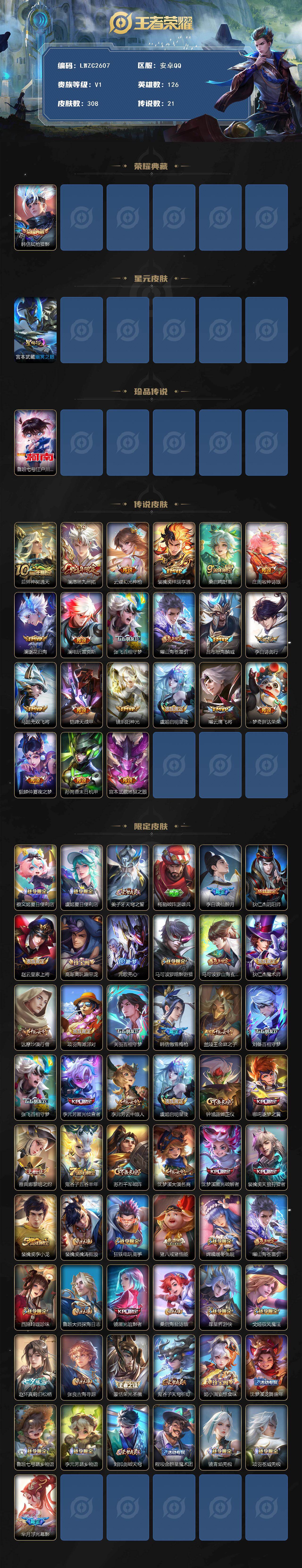 WZLX4126631王者荣耀账号详情图2