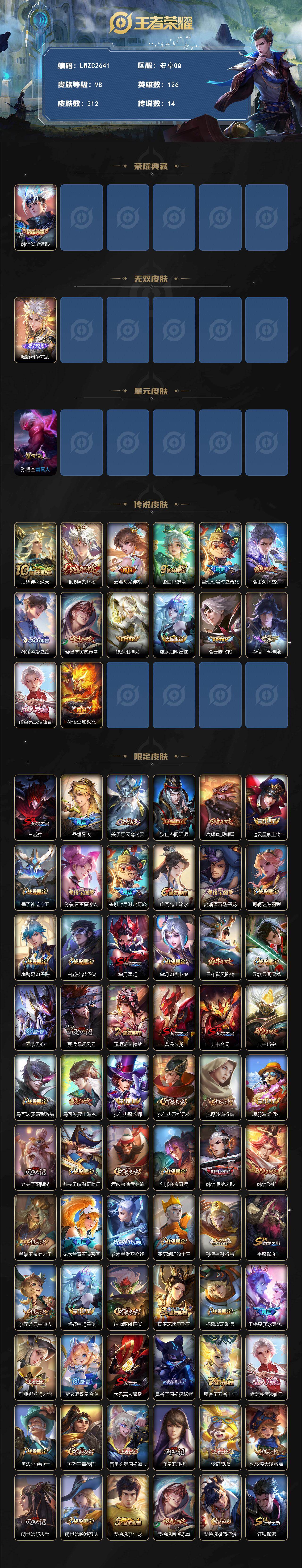 WZLX4126669王者荣耀账号详情图2