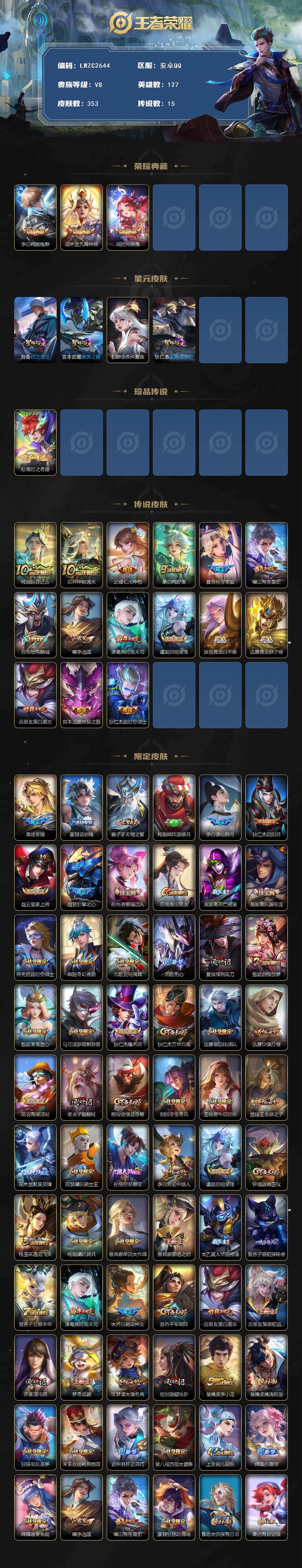 WZCMW4118305王者荣耀账号详情图2