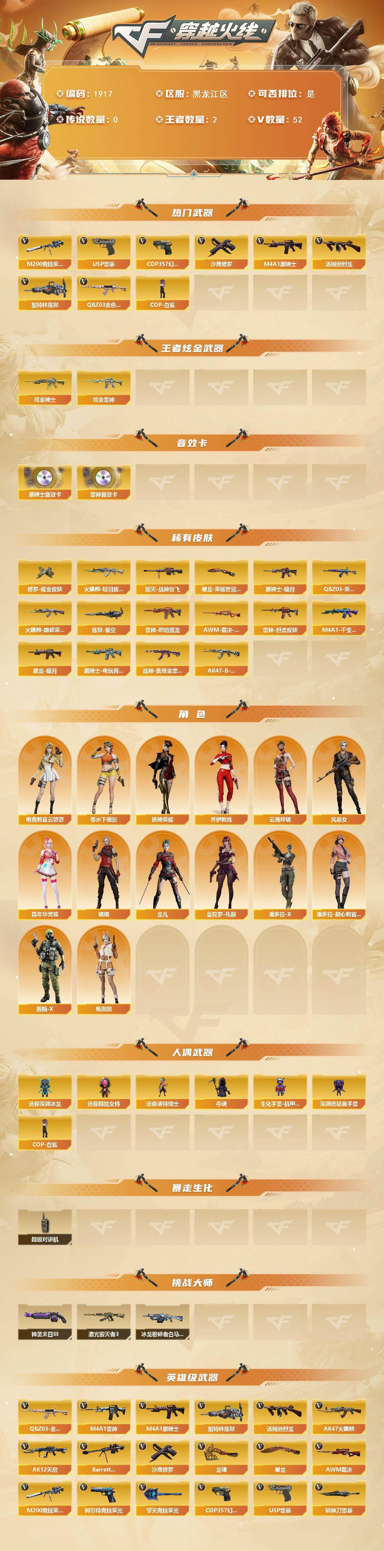 CFLX426633穿越火线账号详情图2