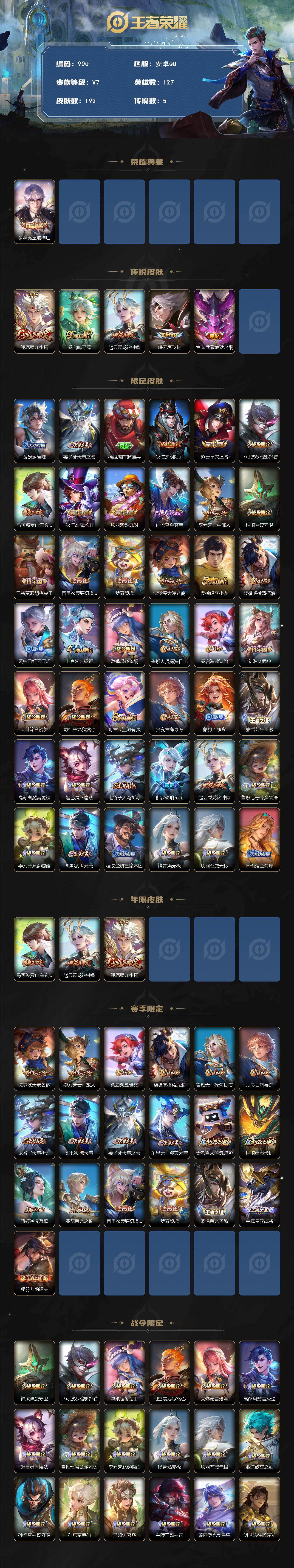 WZLFY4110017王者荣耀账号详情图2