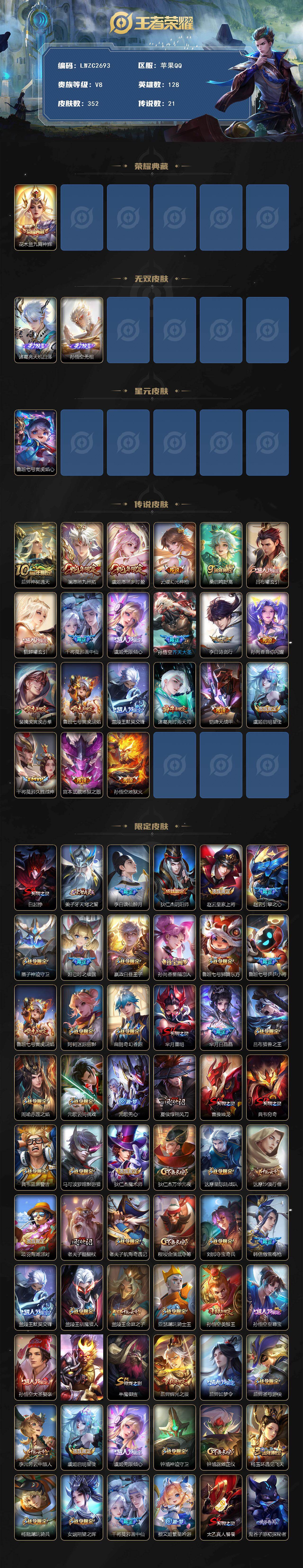 WZCMW4122847王者荣耀账号详情图2