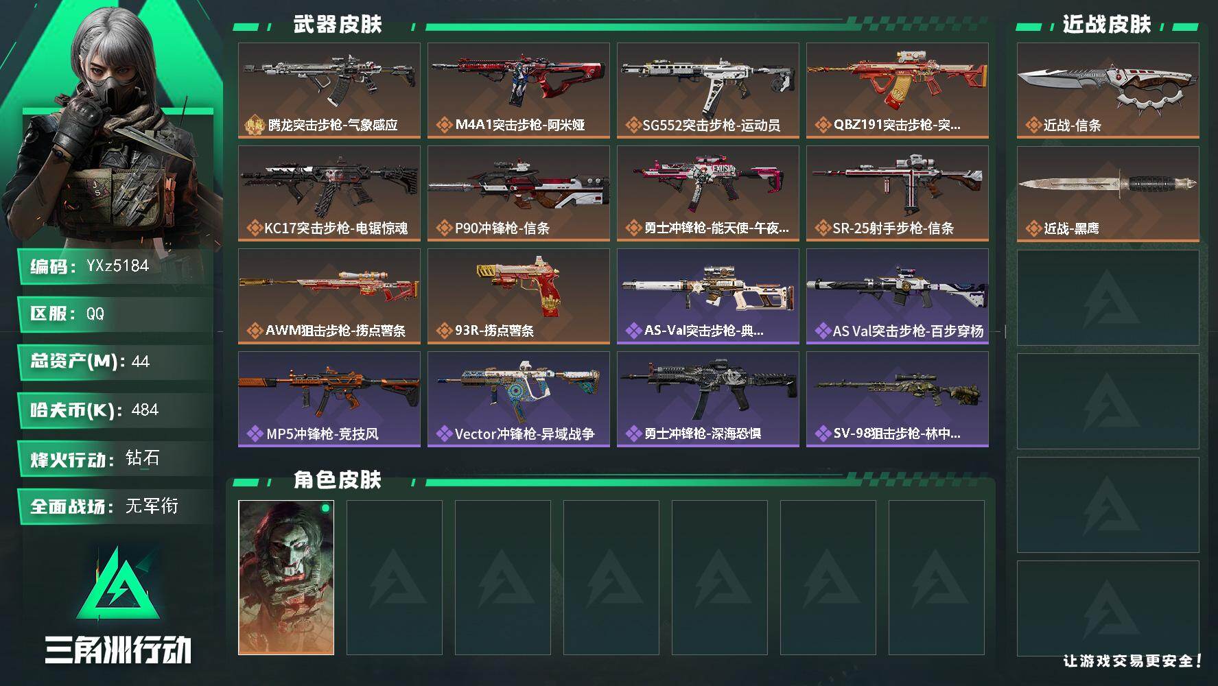 三角洲行动账号QQ【热门组合搭配·红狼-电锯惊魂+信条+腾龙突击步枪-气象感应（优品c雷属性）】【Q区三端互通】【【无