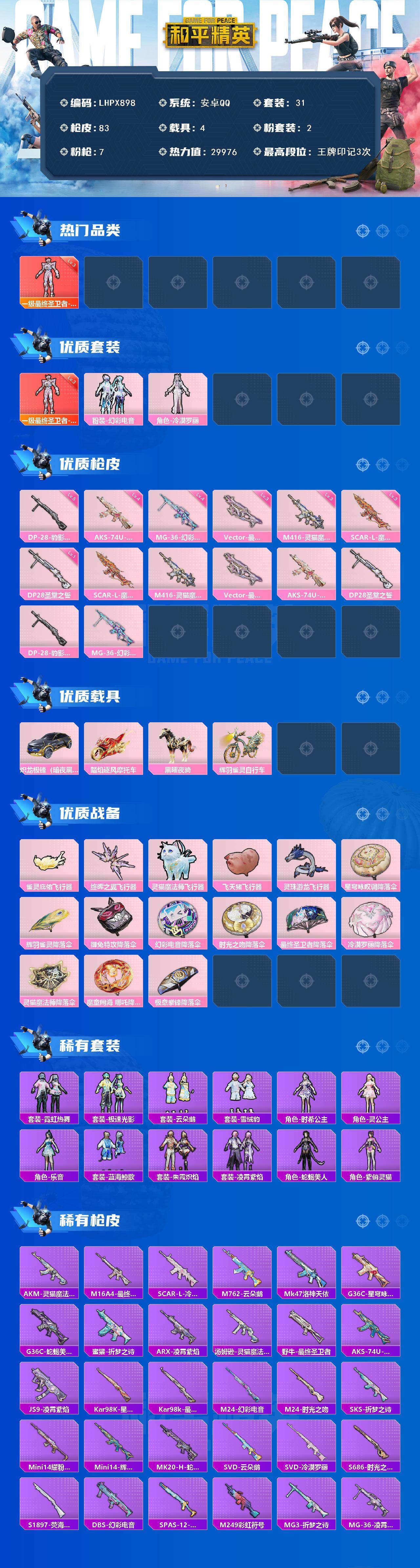 HPLX460692和平精英账号详情图2