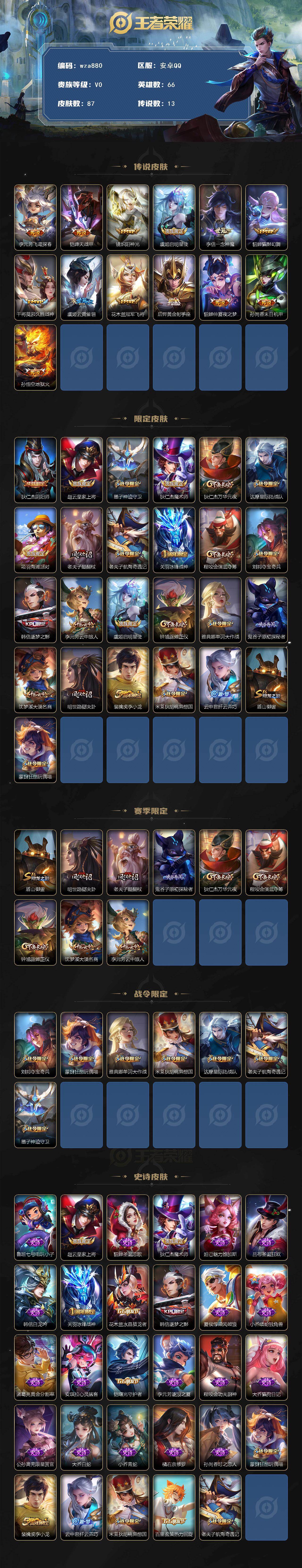 WZQM4136525王者荣耀账号详情图3