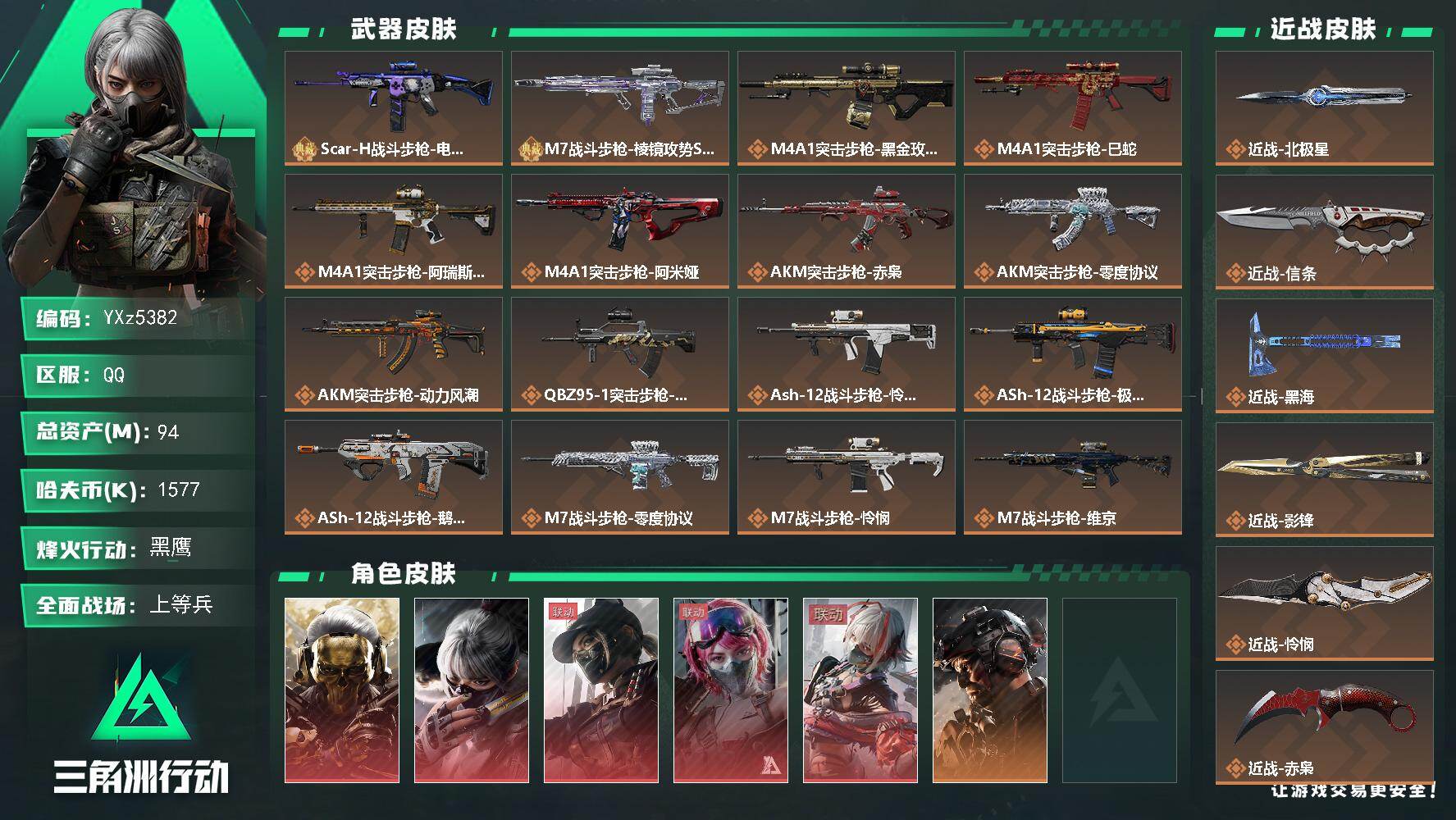 三角洲行动账号QQ【极品毕业号-满红皮+满刀皮+威龙全皮+二典藏】【铁面判官+壮志凌云+蛟龙特战队+飞虎】【赤枭-怜悯