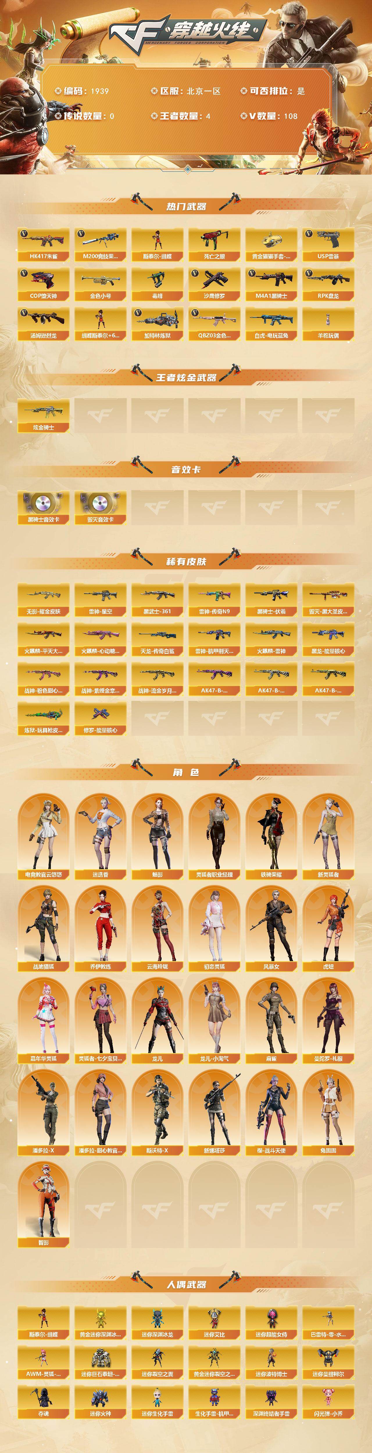 CFLX429473穿越火线账号详情图2