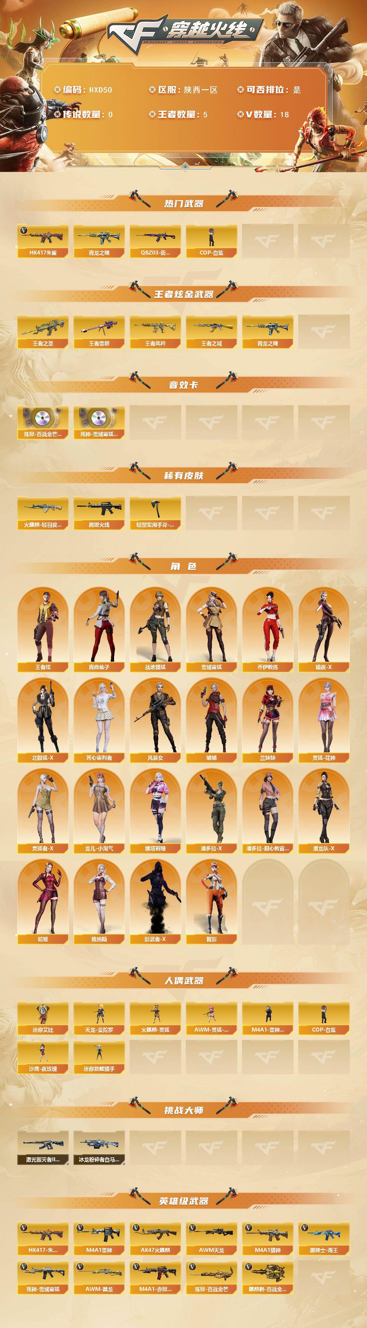 CFQM430100穿越火线账号详情图3