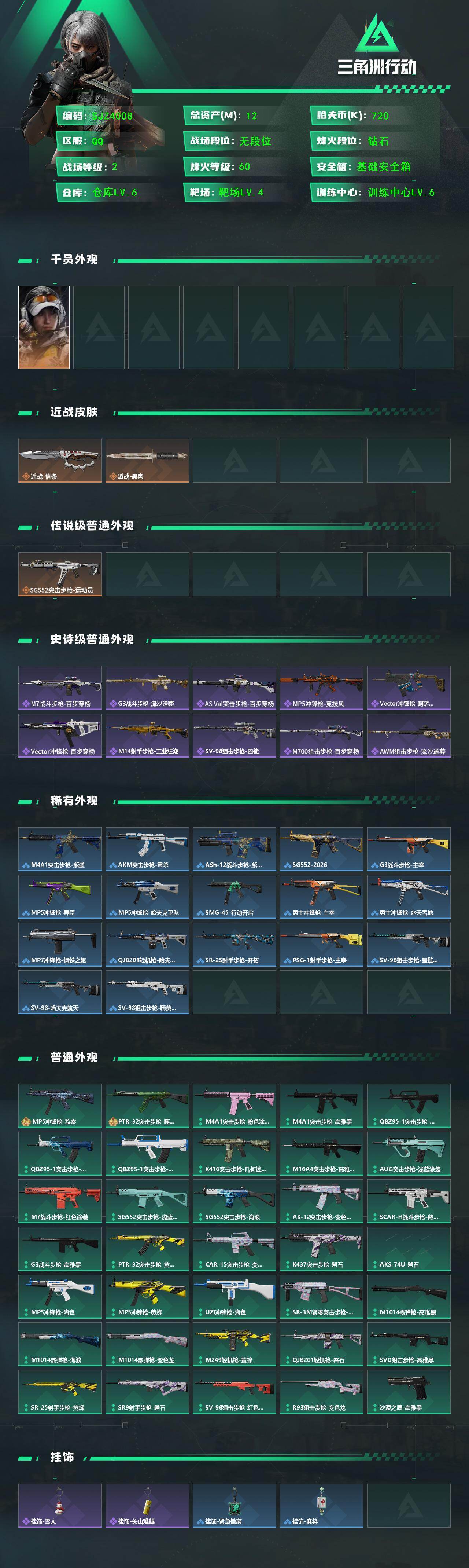 SJZQM432880三角洲行动账号详情图3