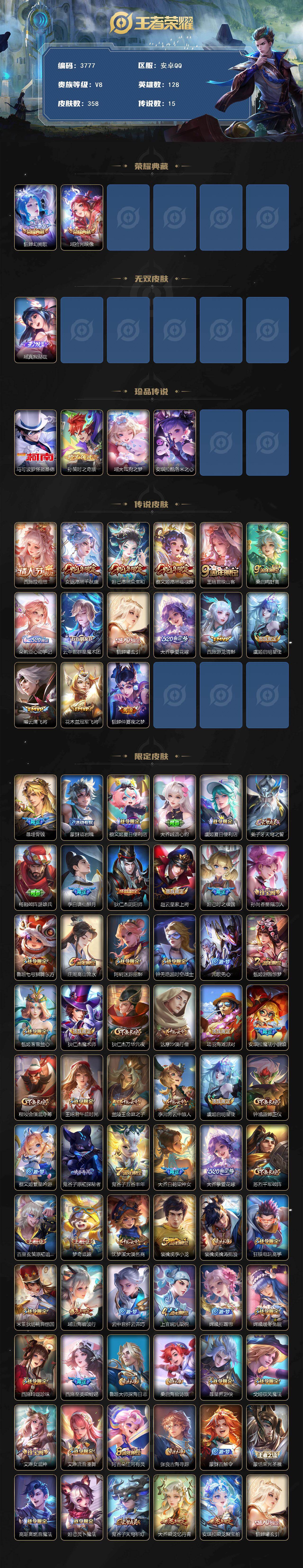 WZCMW4119134王者荣耀账号详情图2