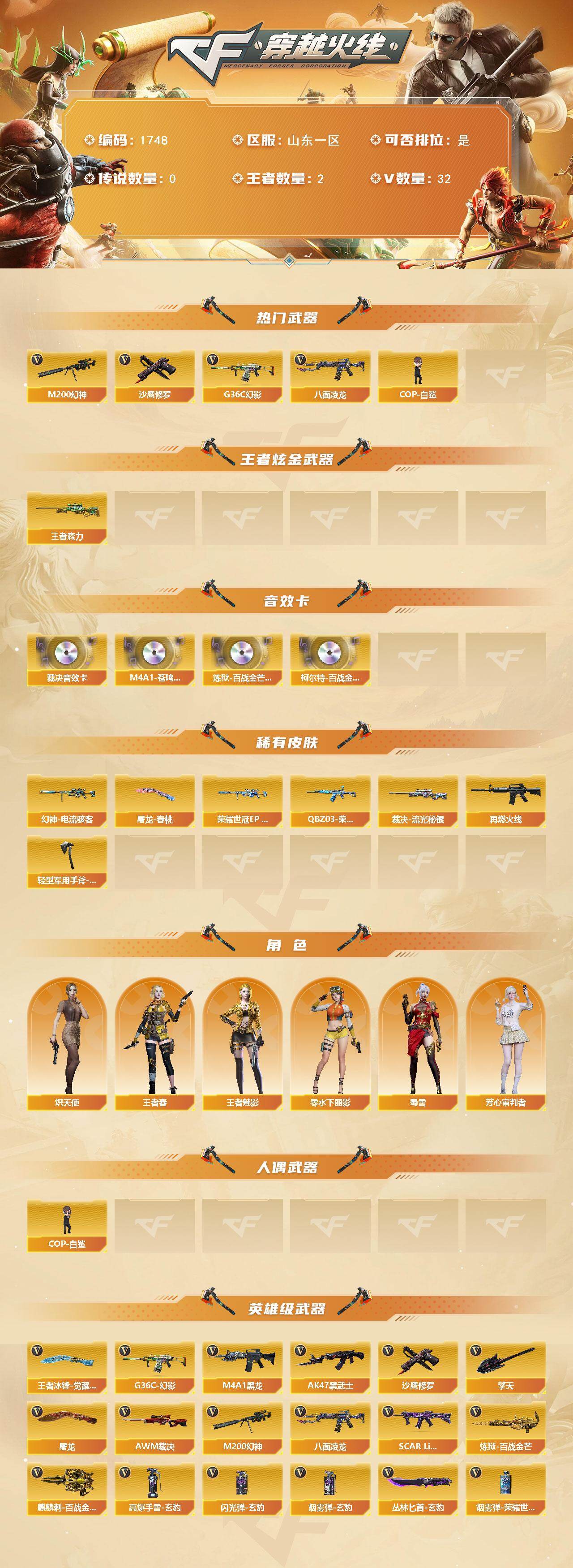 CFCMW431022穿越火线账号详情图2