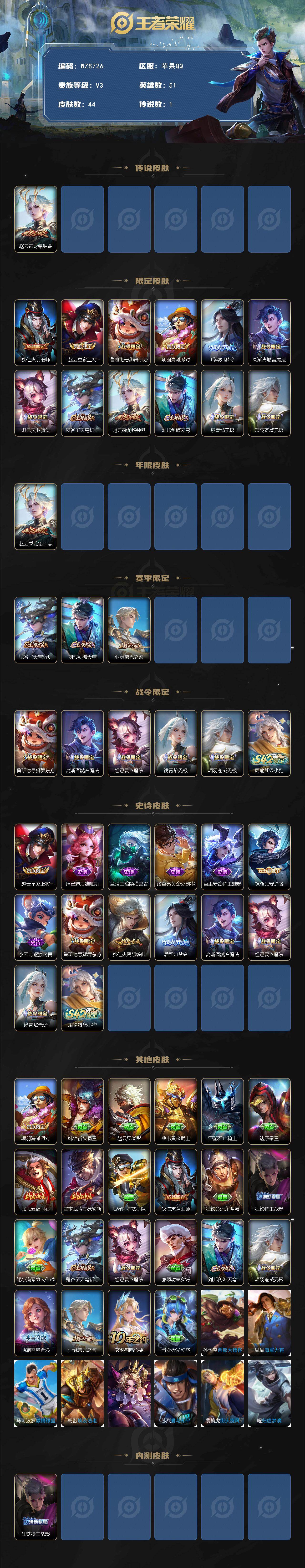 WZXS4137050王者荣耀账号详情图2