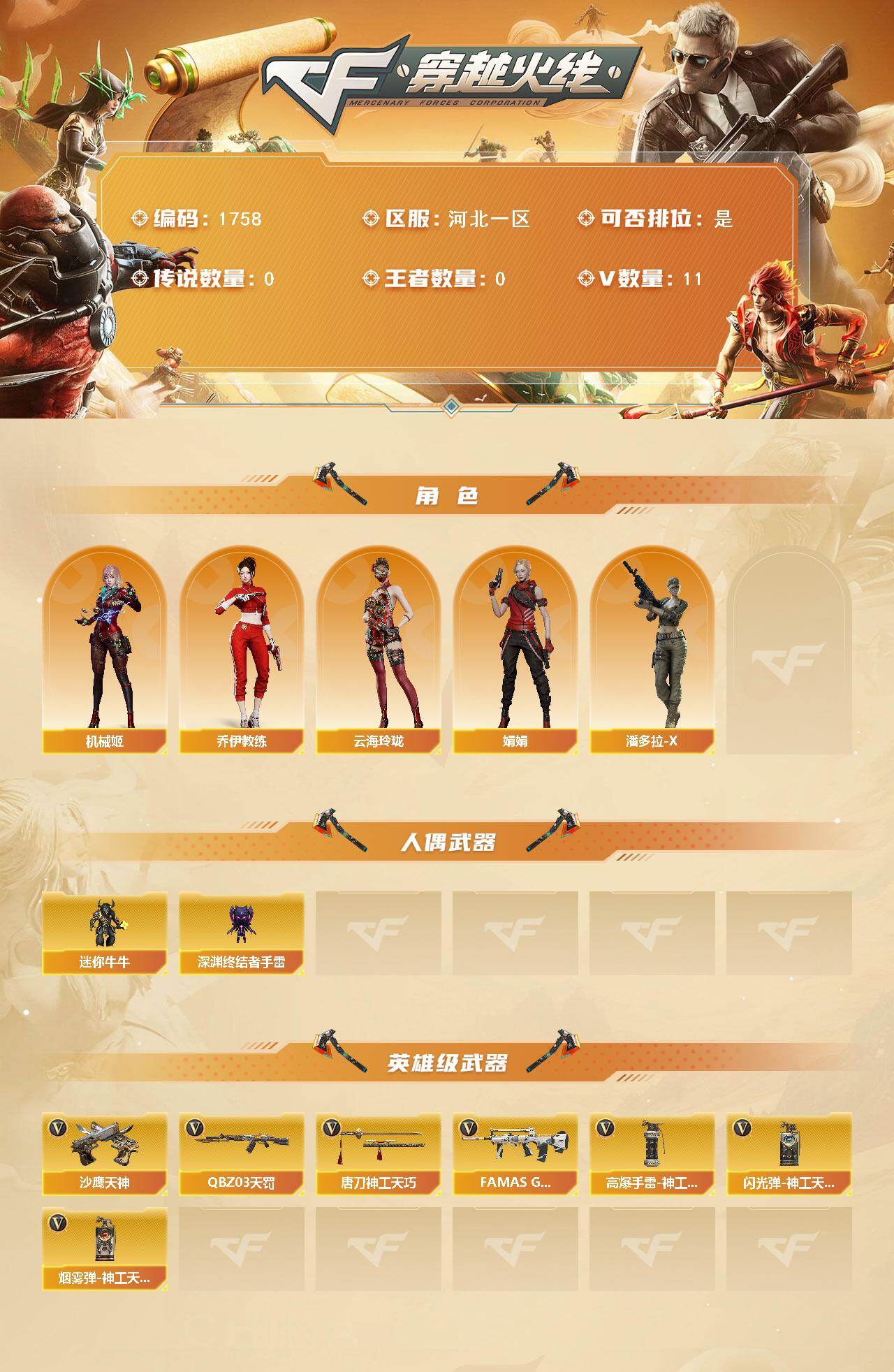 CFCMW431111穿越火线账号详情图2