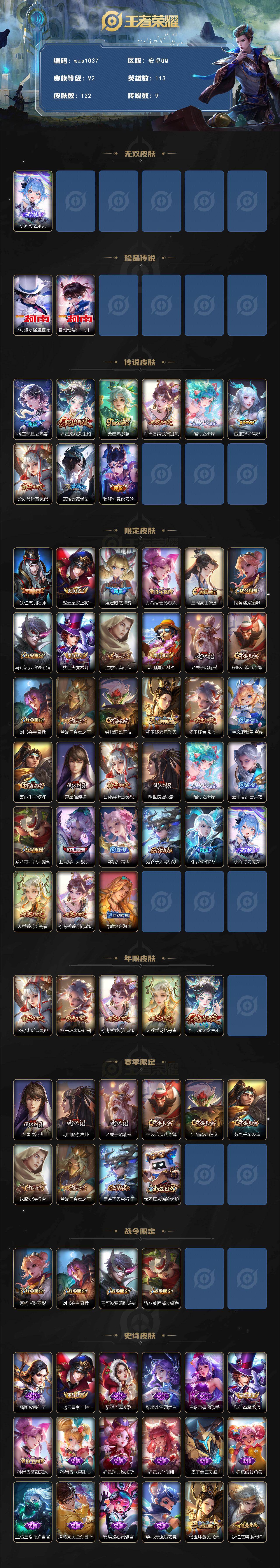 WZQM4125055王者荣耀账号详情图3