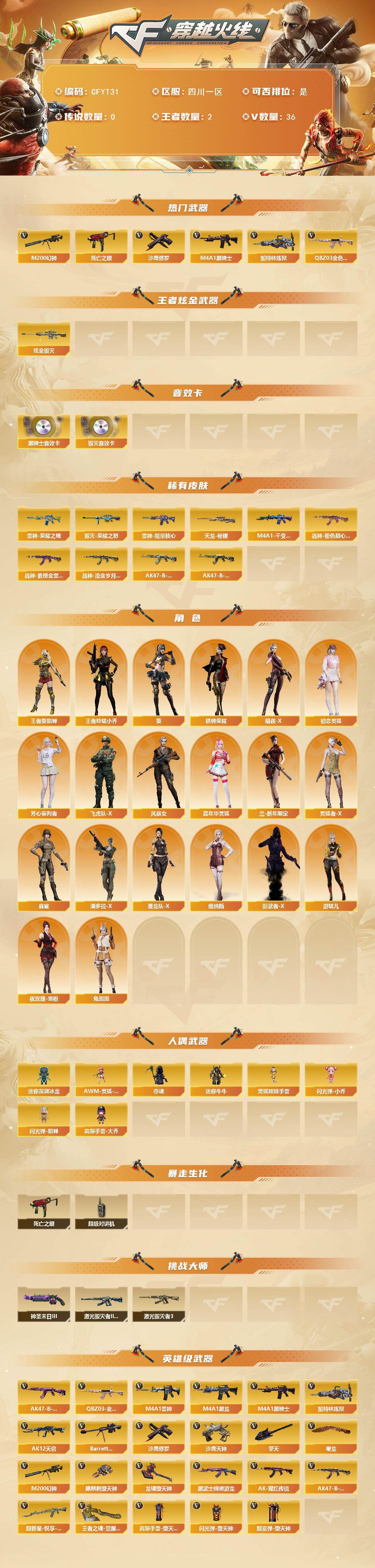 CFQM430865穿越火线账号详情图3