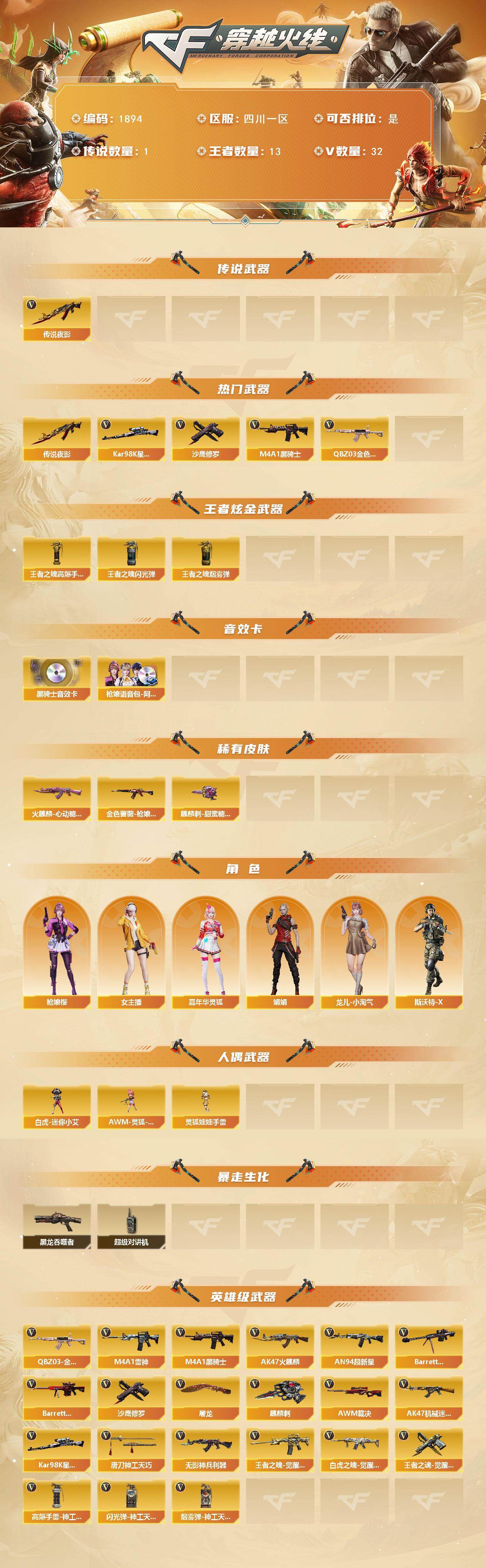 CFQM430811穿越火线账号详情图3