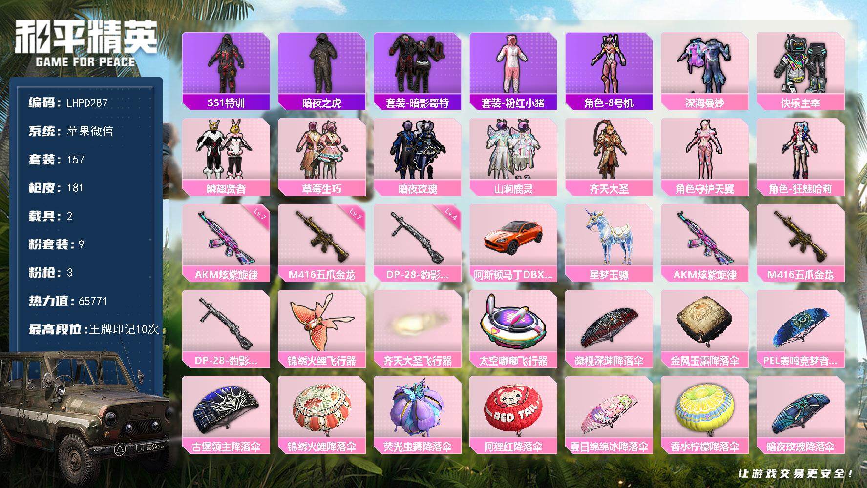 HPLX465991和平精英账号详情图18