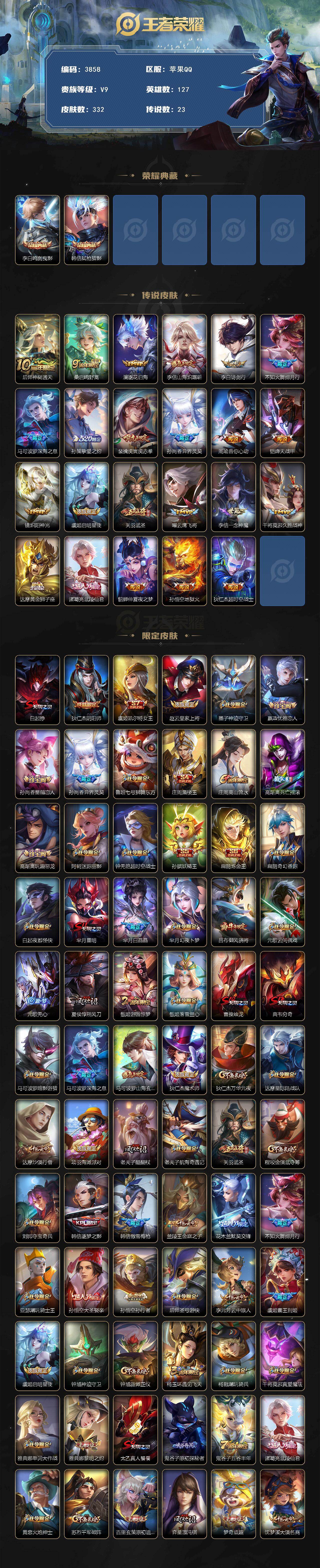 WZCMW4121635王者荣耀账号详情图2