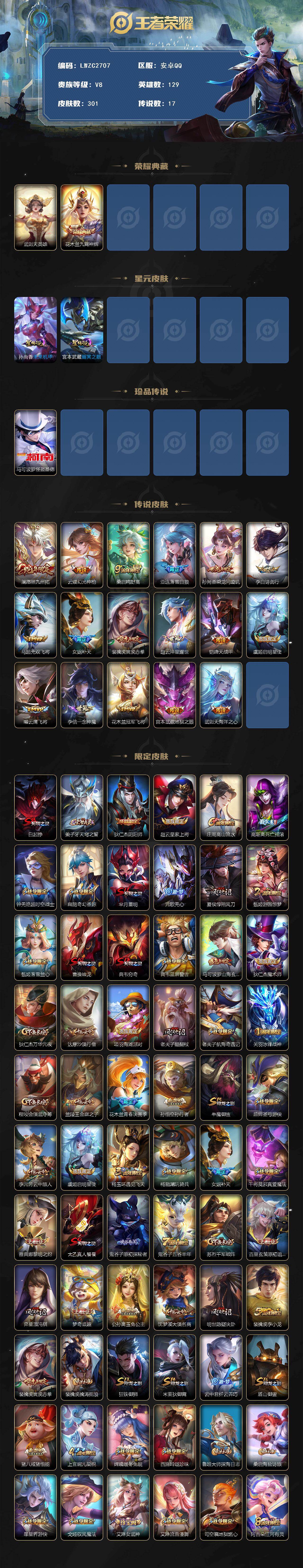 WZLX4123881王者荣耀账号详情图2