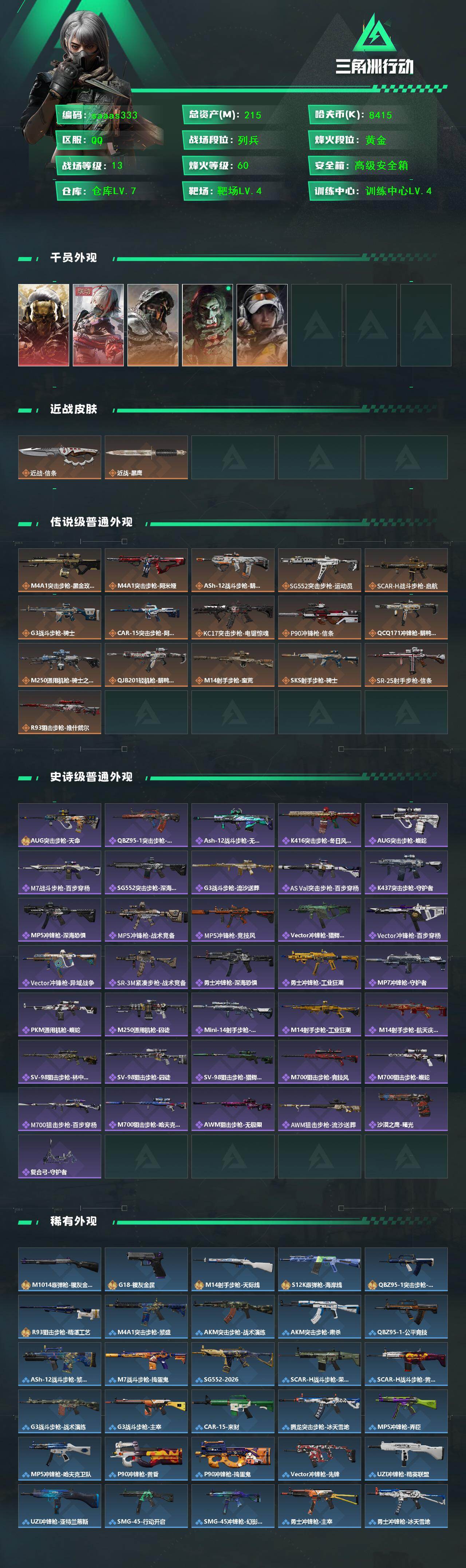 SJZCMW441163三角洲行动账号详情图2