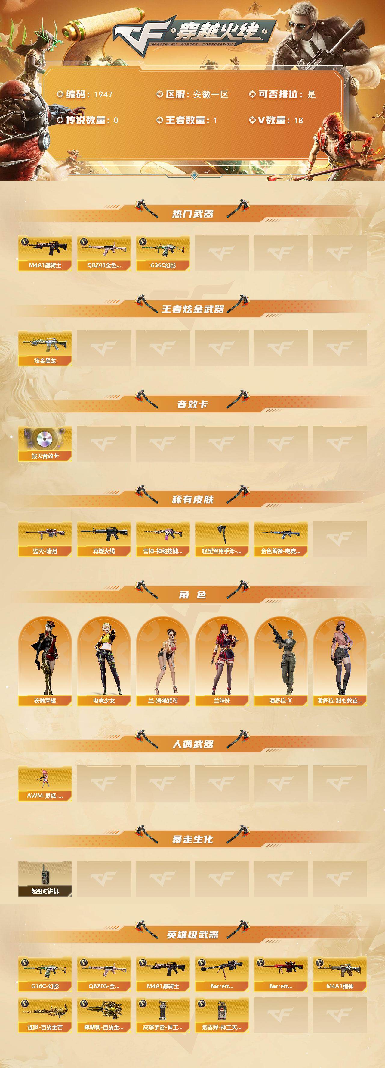 CFQM430893穿越火线账号详情图3