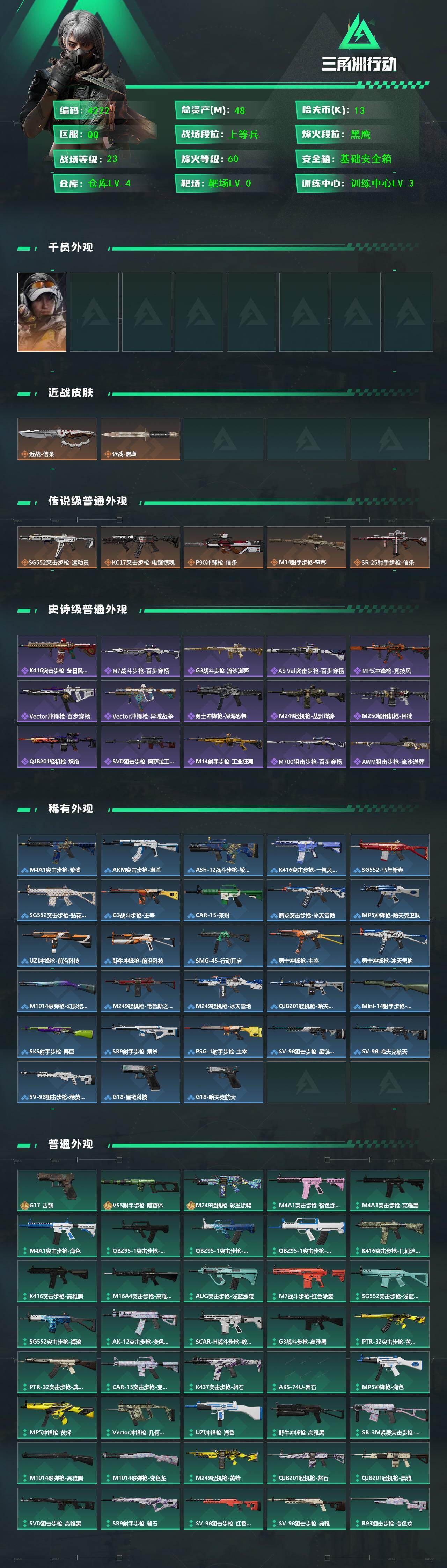 SJZQM444289三角洲行动账号详情图4