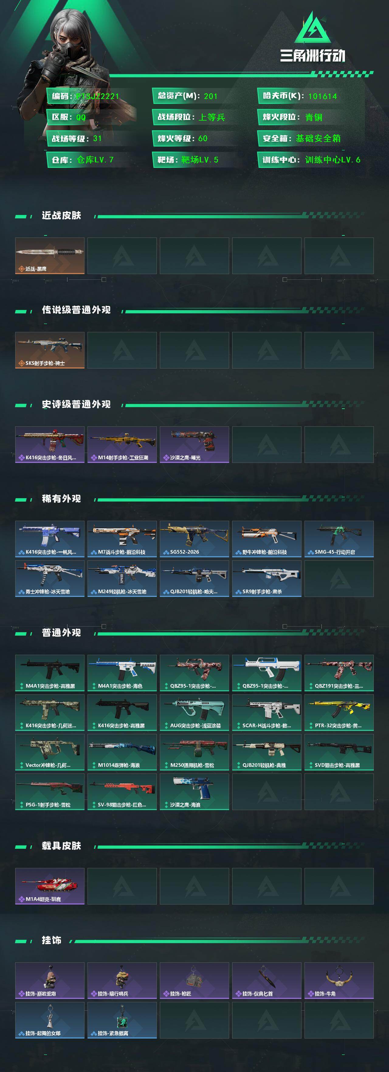 SJZQM442124三角洲行动账号详情图3