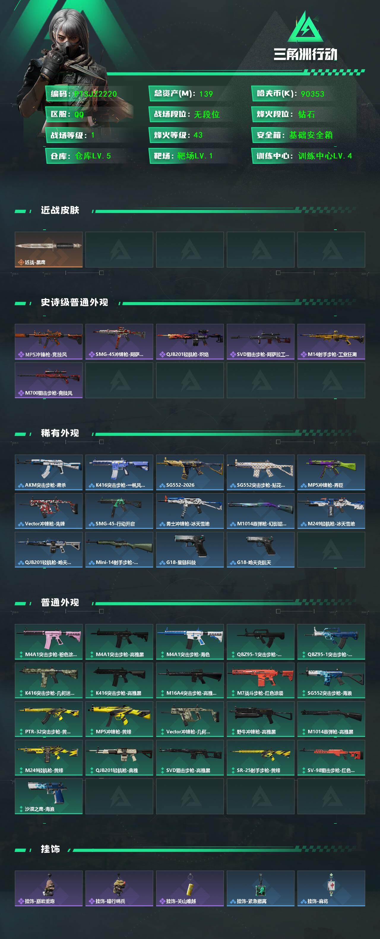 SJZQM442094三角洲行动账号详情图3