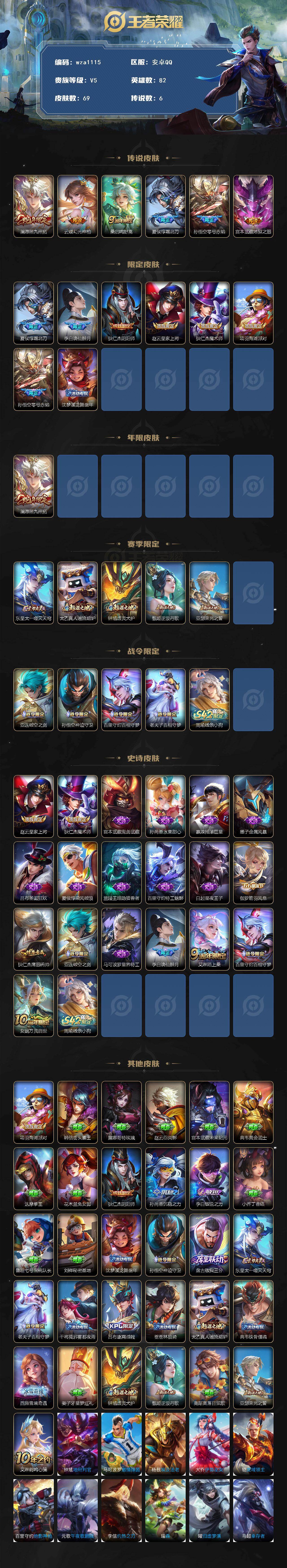 WZQM4125177王者荣耀账号详情图3